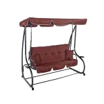 Balansoar de grădină Leziter Bellavista Slim, 3 locuri tip pat, maro cafea