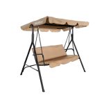 Balansoar de grădină Leziter Serenita bej, 3 locuri, acoperiș UV, 200 kg