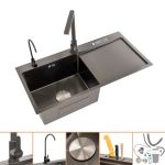 Chiuvetă bucătărie Leziter Avena III inox 304 90x45 cu baterie și purificator
