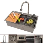 Chiuvetă de bucătărie Leziter Rose din inox 304, 78x43 cm, cu accesorii