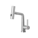 Robinet bucătărie Leziter Mara crom, mixer cu cap multifuncțional și duș extensibil