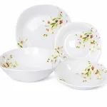 Set de masă Luminarc Opal Nou, 19 piese, pătrat, Flori de Câmp, 6 persoane