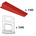 Kit nivelare gresie și faianță 1,5 mm – 500 cleme + 100 pene Procart