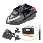 Barcă de nădit Leziter Feeder V6 cu GPS, 3 rezervoare, 500 m, negru