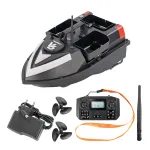 Barcă de nădit Leziter Feeder V6 cu GPS, 3 rezervoare, 500 m, negru