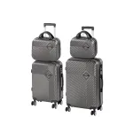 Set 4 piese valize troler Leziter TraveLux Pro XXII, ABS gri, roți 360°