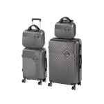 Set valize cu roți Leziter TraveLux Pro XXIII, ABS gri, 5 piese, 11–100 L