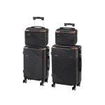 Set valize cu role Leziter TraveLux Urban XXII, 4 piese, ABS negru