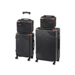 Set valize Leziter TraveLux Urban XXIII cu role, ABS negru, 5 piese