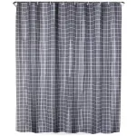 Perdea de duș impermeabilă gri 180x180 cm, cu 12 cârlige, model carouri