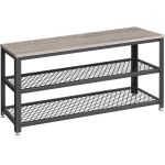 VASAGLE Raft pentru pantofi cu 2 polite, 100x30x45cm, otel, stil industrial, gri Household NewTrend