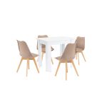 Leziter Set de masă Amina 4+1 bej-alb