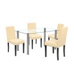 Leziter Set de masă Cadiz 4+1 alb-bej