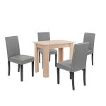Leziter Set de masă Leon 4+1, gri stejar Sonoma