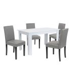Leziter Set de masă Leon 4+1 alb-gri