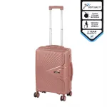 Valiză de cabină Leziter TraveLux Endure 55x40x20 cm, hard-top PP, aur roz