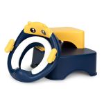 Reductor WC pentru copii cu scări și platformă, cu pernă moale (6-36 luni)