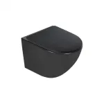 Vas WC suspendat Kerra Delos rimless, negru mat, cu capac soft-close