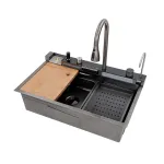 Chiuvetă multifuncțională bucătărie Catania inox 304 cu baterie digitală