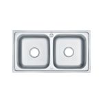 Chiuvetă bucătărie inox Leziter Nago cu 2 cuve, 78x43 cm, inox 304