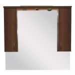 Dulap suspendat de baie cu oglindă Leziter Bianca Plus 105, finisaj nuc Aida