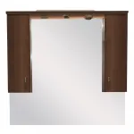 Dulap suspendat de baie cu oglindă Leziter Bianca Plus 105, finisaj nuc Aida