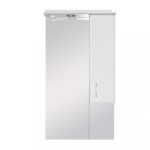 Dulap baie suspendat cu oglindă Leziter Bianca Plus 55, alb lucios, dreapta