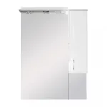 Dulap baie cu oglindă Leziter Bianca Plus 75, suspendat, alb lucios, dreapta