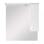 Dulap de baie cu oglindă Leziter Bianca Plus 85, suspendat, alb lucios, dreapta