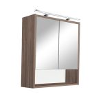 Dulap baie suspendat cu oglindă Leziter Luna 60, ulm Rauna, 60x20x67 cm