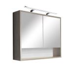 Dulap baie cu oglindă Leziter Luna 80, suspendat, stejar Sonoma, 80x20x67 cm