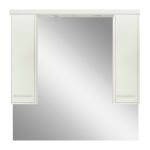 Dulap baie suspendat cu oglindă Leziter Nerva 105, alb, cu depozitare