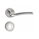 Mâner ușă interior Leziter BB cu buton rotund, finisaj crom-inox