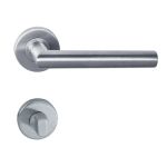 Mâner ușă WC Leziter din inox cu rozetă, set pentru baie și toaletă