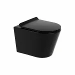 Vas WC suspendat rimless Leziter Tina, negru, cu capac Slim Soft Close