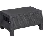 Masă de grădină Curver Corfu II grafit, imitație ratan, compactă