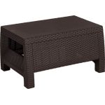 Masă de grădină Curver Corfu II maro, aspect ratan, 77 x 57 x 42 cm