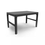 Masă de grădină Curver Lyon aspect ratan, grafit, pliabilă 116x71,5 cm
