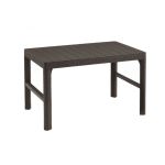 Masă de grădină Curver Lyon aspect ratan maro, pliabilă, 116 x 71 cm