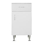 Dulap de baie Leziter Bianca Plus 45, 1 usa, 1 sertar, alb lucios, dreapta