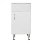 Dulap de baie Leziter Bianca Plus 45, 1 usa, 1 sertar, alb lucios, dreapta