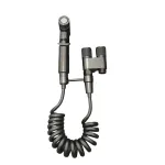 Robinet duș igienic tip bidet Leziter Azure, inox 304, gri, furtun 2 m