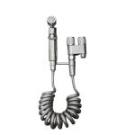 Robinet duș pentru bidet Leziter Azure, inox 304, crom, cu furtun spiralat 2 m