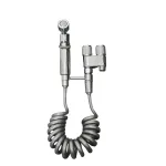 Robinet duș pentru bidet Leziter Azure, inox 304, crom, cu furtun spiralat 2 m