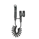 Duș igienic pentru WC/bidet Leziter Azure negru, inox 304, furtun spiralat 2 m