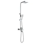 Set de duș Leziter Mauna cu coloană inox, duș ploaie și pară manuală