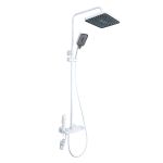 Set de duș multifuncțional Leziter Eliz alb cu ploaie, duș manual și bideu