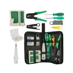 Set profesional pentru retea LAN: tester cablu UTP/FTP, cleste sertizare, 10 piese