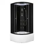 Cabină de duș cu hidromasaj Kerra Vigo 80x80 cm, curbată, negru