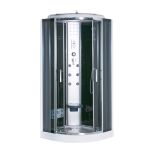 Cabină de duș cu hidromasaj Leziter Vital Black 80x80 cm, curbata, negru